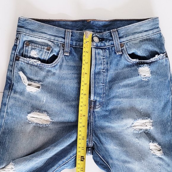 Levi's - Blue Wedgie Icon Straight Jeans In Partner in Crime Wash - Size 26 - Picture 12 of 13